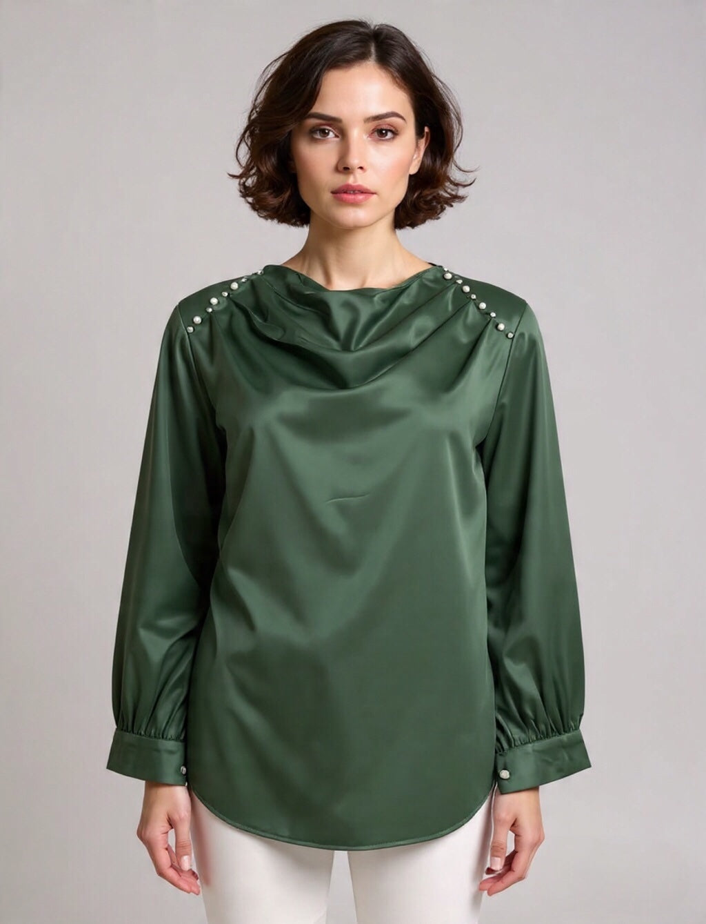Elegant Long Sleeve Women Top with Stylish Shoulder Detail