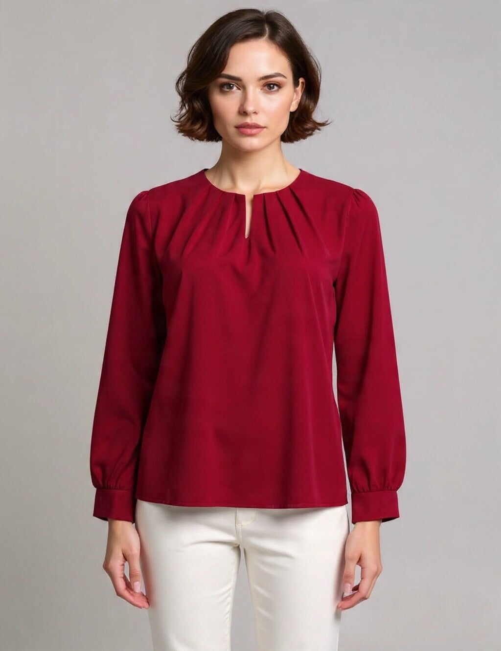 Classic Button Neck Top