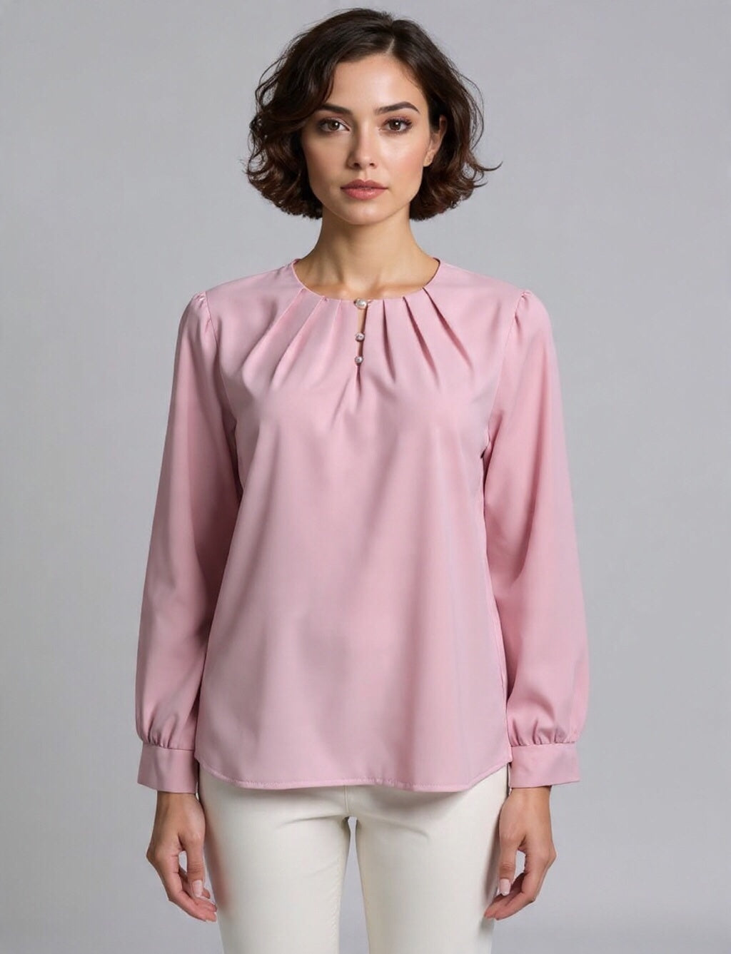 Classic Button Neck Top