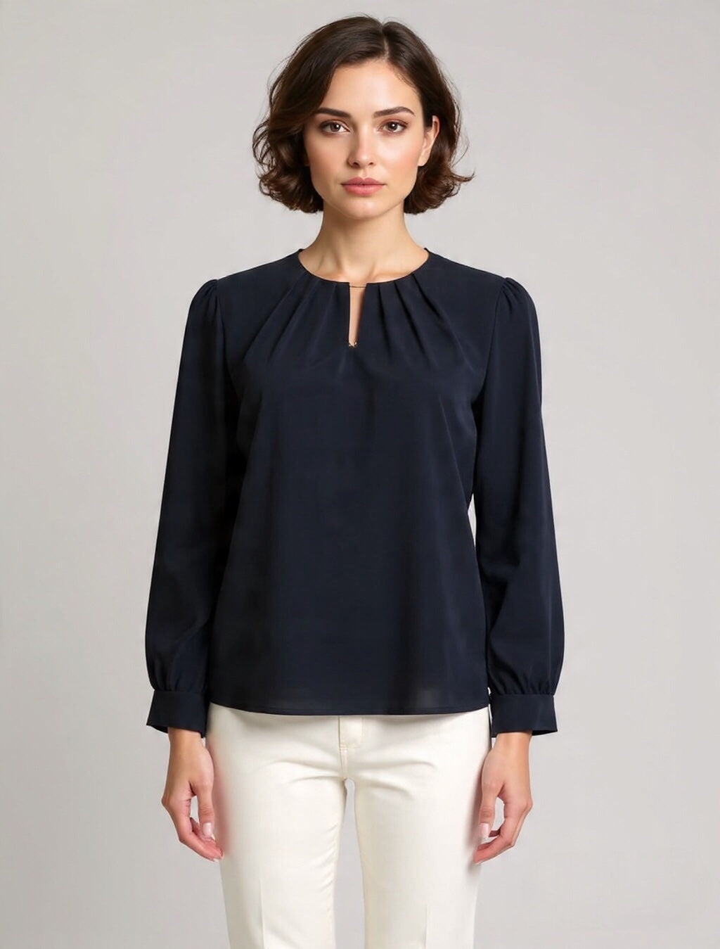 Classic Button Neck Top