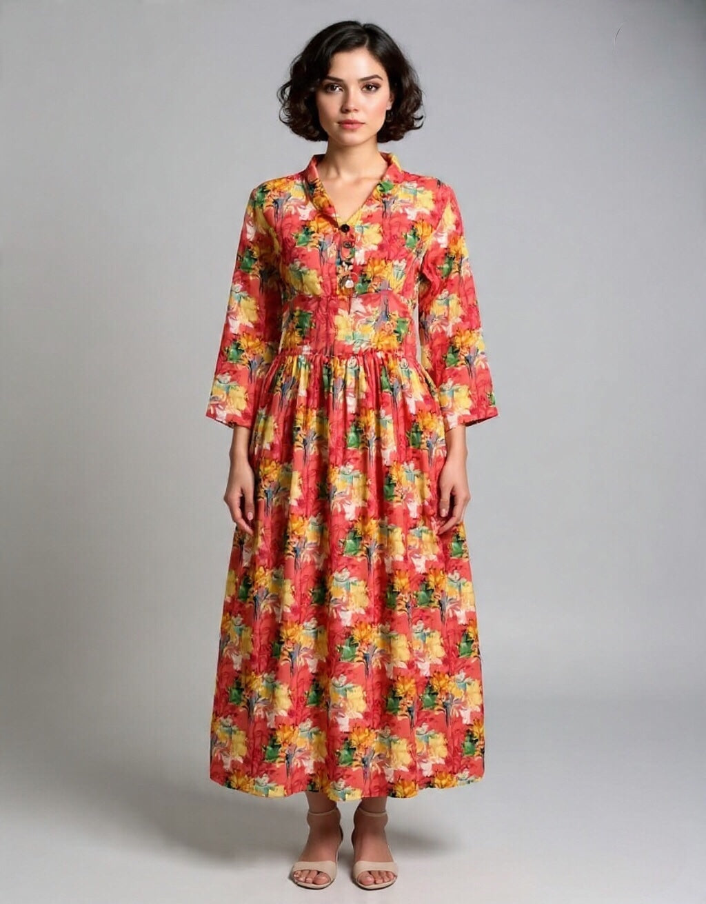 Printed Lawn Maxi Dress