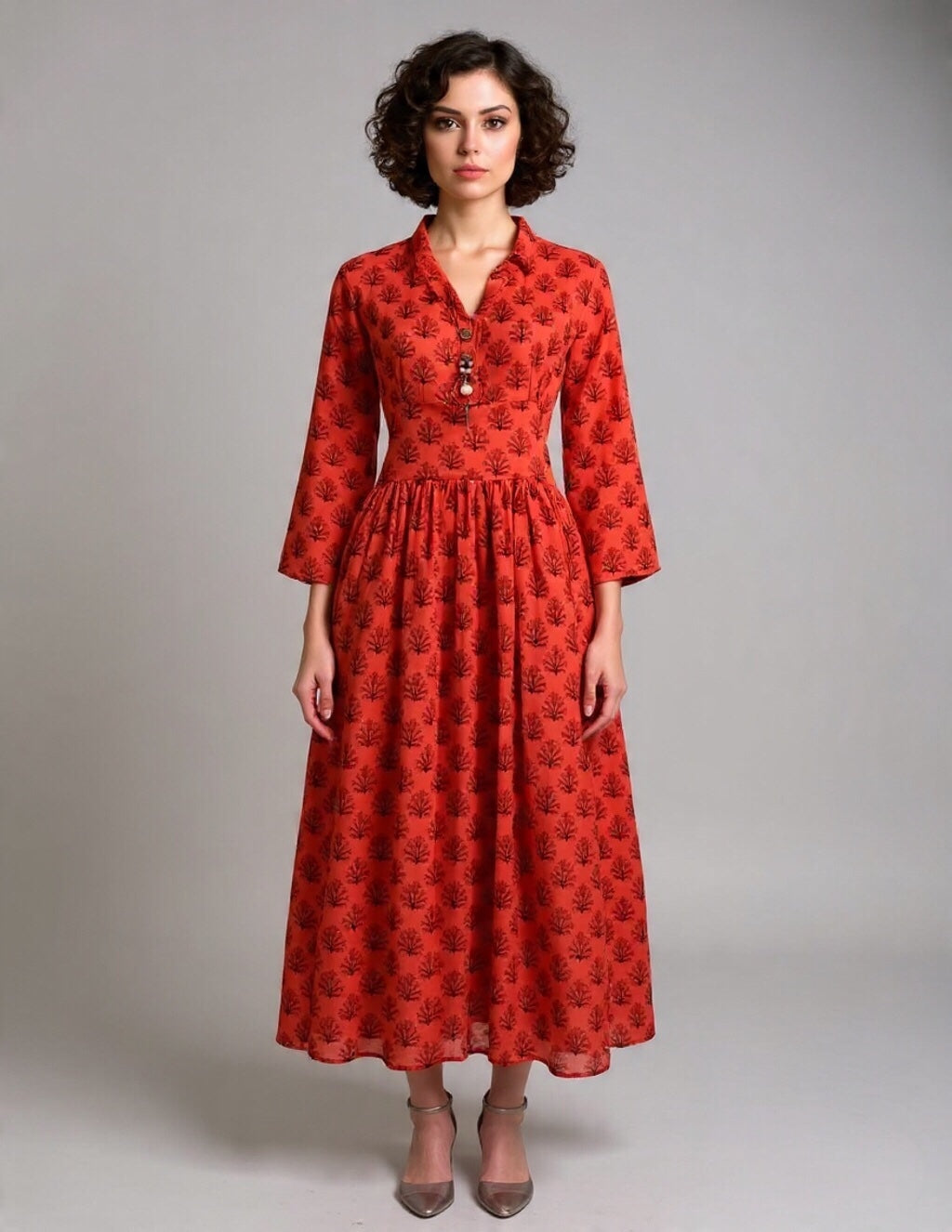 Printed Lawn Maxi Dress