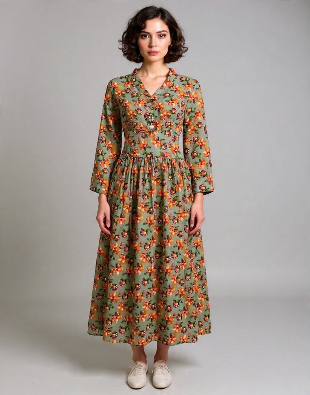 Printed Lawn Maxi Dress