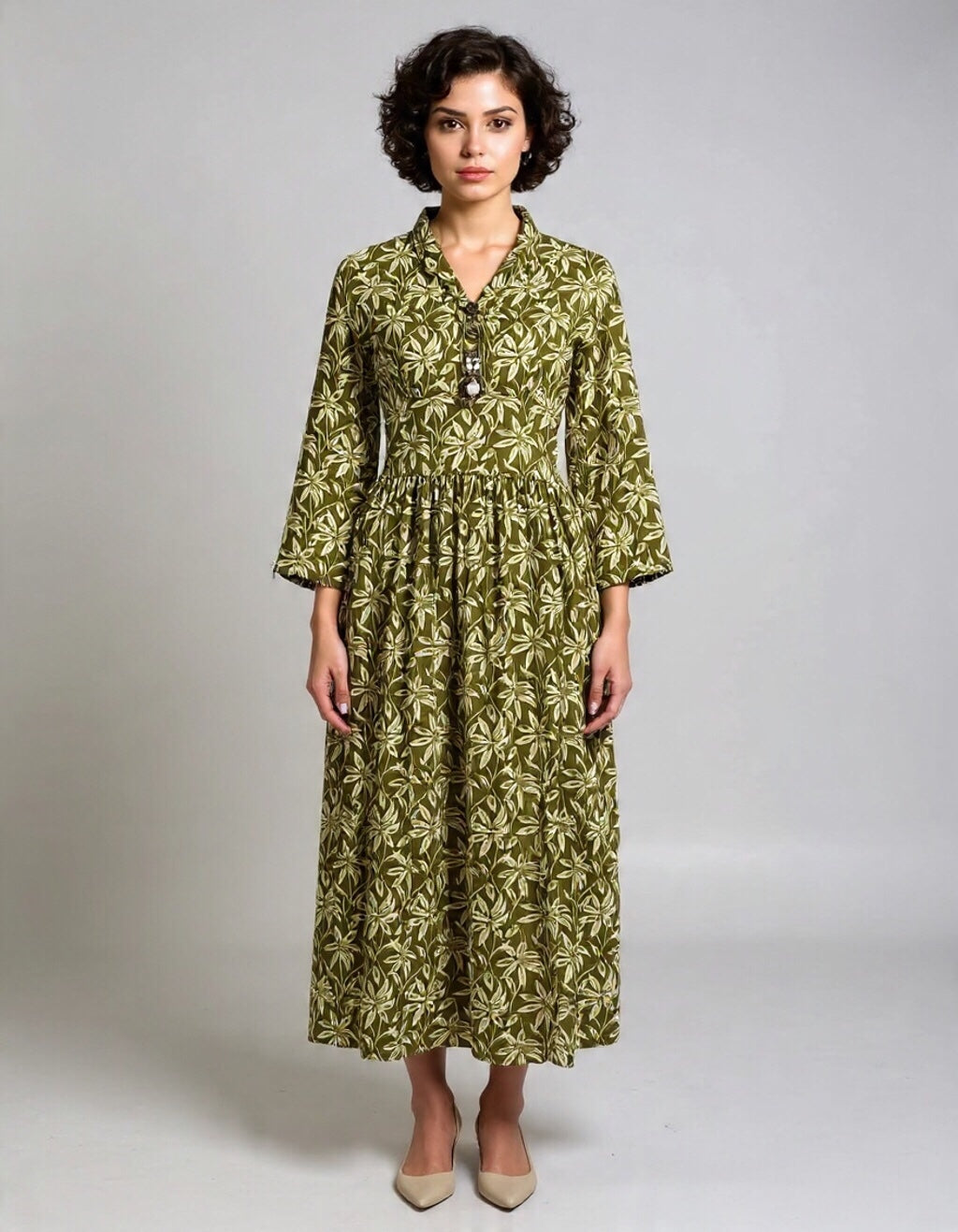 Printed Lawn Maxi Dress