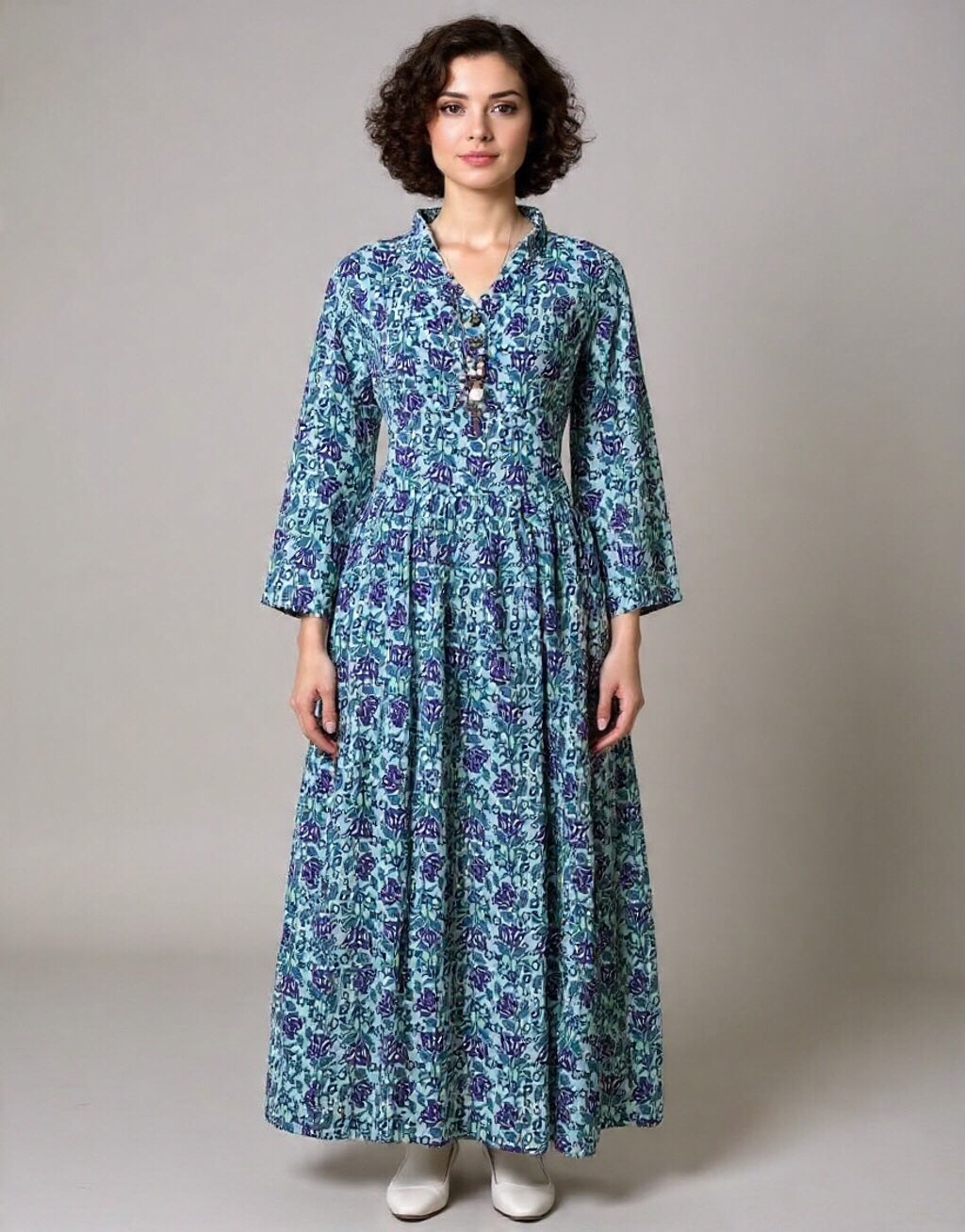 Printed Lawn Maxi Dress