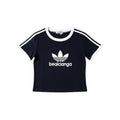 Well Fitters black ringer t-shirt with white sleeve stripes, crew neck, and white graphic print on the chest.